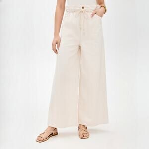 Mother SNACKS! The Doggie Bag Wide Leg Jeans in Natural Size 27